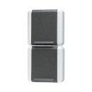 Jung WG 800 wandcontactdoos onderkast opbouw 16A 250V RA Glanzend grijs RAL 7035 IP44 822N