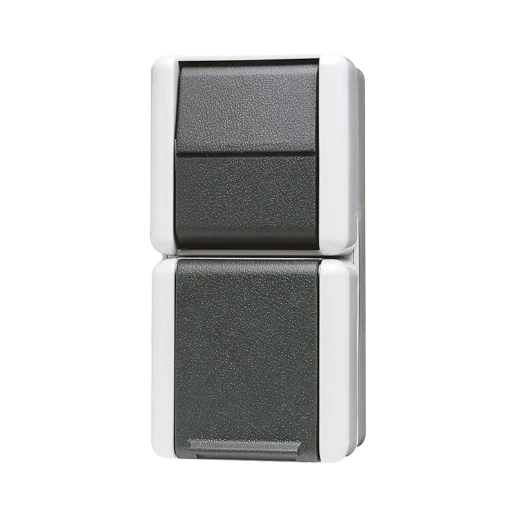 Jung WG 800 combinatie wandcontactdoos wissel + ra opbouw grijs IP44 876W