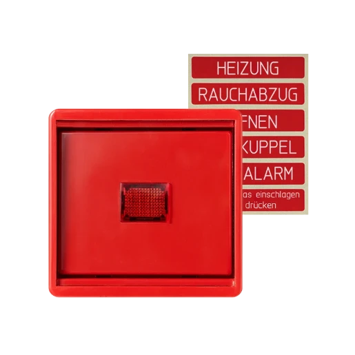 Jung WG 600 Afdekplaat + glas enkele wip rood RAL 3003 661WGLR