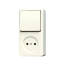 Jung AP 600 combinatie wandcontactdoos wissel opbouw wit IP20 646A