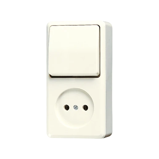 Jung AP 600 combinatie wandcontactdoos wissel opbouw wit IP20 646A