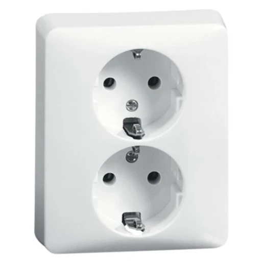 Peha Standard/Easyclick pro standaard wandcontactdoos enkelvoudige verticale m inbouw 16A 250V RA Glanzend wit RAL 1013 IP20 00482921