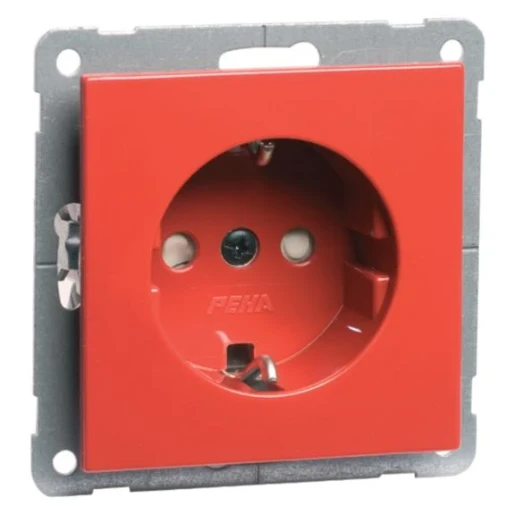 Peha Nova Wandcontactdoos inbouw 16A 250V RA KV Glanzend rood RAL 3003 IP20 00019021