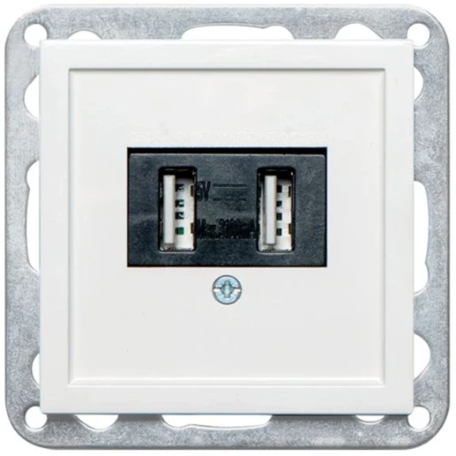 Peha USB wandcontactdoos 2-voudig 3,1A inbouw 00971381