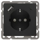 Peha wandcontactdoos met usb-laadstation 3,4a inbouw zwart 00034462