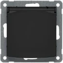 Peha Badora wandcontactdoos 3-voudig insteek inbouw 16A 250V RA Glanzend zwart RAL 9005 IP20 00276922