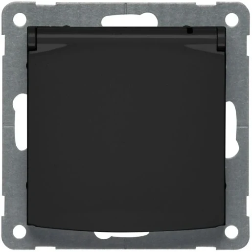 Peha Badora wandcontactdoos 3-voudig insteek inbouw 16A 250V RA Glanzend zwart RAL 9005 IP20 00276922