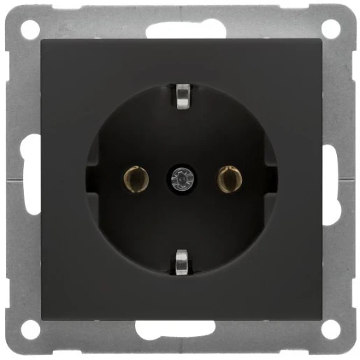 Peha Badora wandcontactdoos insteekcontacten inbouw 16A 250V RA Glanzend zwart RAL 9005 IP20 00276812