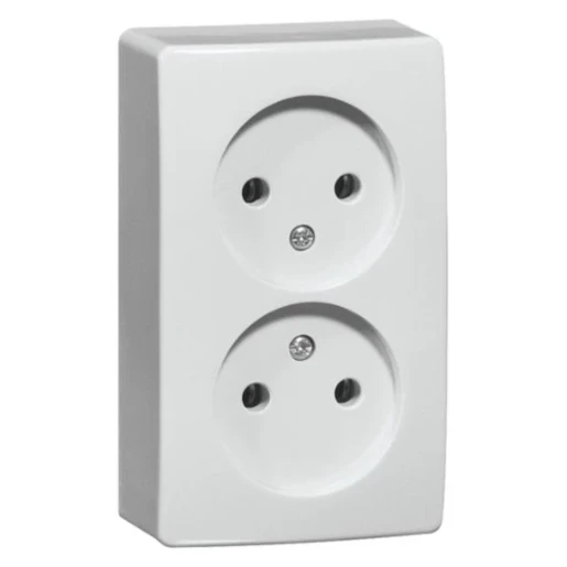 Peha Wandcontactdoos 2-polig opbouw 16A 250V Zonder beschermingscontact Glanzend crèmewit (elektrowit) RAL 1013 IP20 00425021
