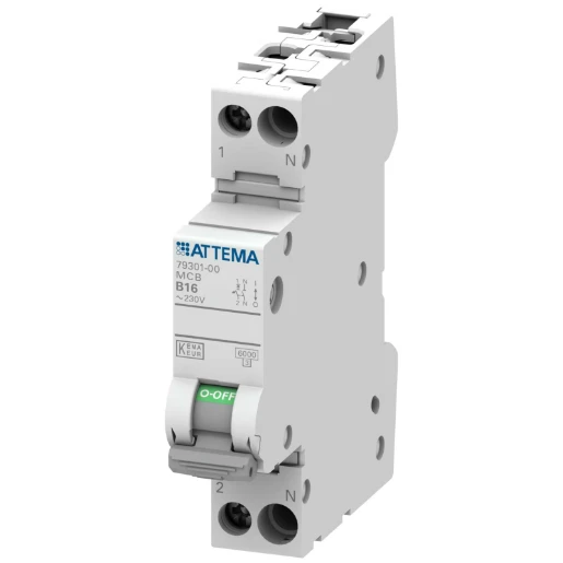 Attema Click-mate NXT Installatieautomaat B16 B karakteristiek 16A 1P+N 1TE AT90200