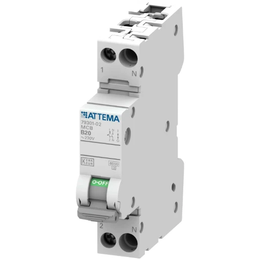 Attema Click-mate NXT Installatieautomaat B20 B karakteristiek 20A 1P+N 1TE AT90201