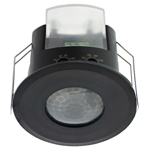 Klemko aanwezigheiddetector bewegingssensor inbouw 360° AC zwart IP20 870472