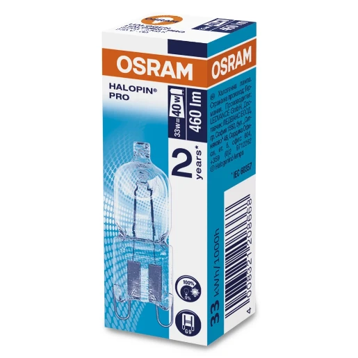 Osram Halopin G9 Halogeenlamp zonder reflector 2800K 460lm helder 35W 14mm 4008321208668