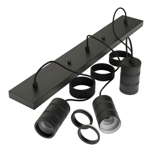 Calex Fixtures E27 pendelarmatuur industrieel rechthoekig zwart IP20 142919