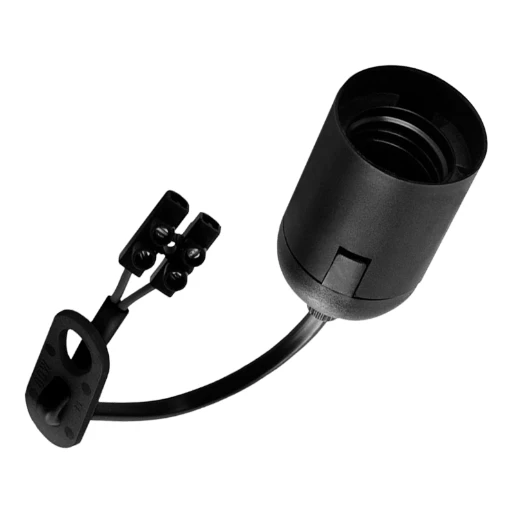 Bailey E27 verhuisfitting 2x0.75mm2 15cm Hangfitting kunststof zwart 140215