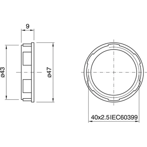 Bailey Schroefring accessoire verlichting e27 tp Kunststof 9mm Ø47mm Zwart 141396