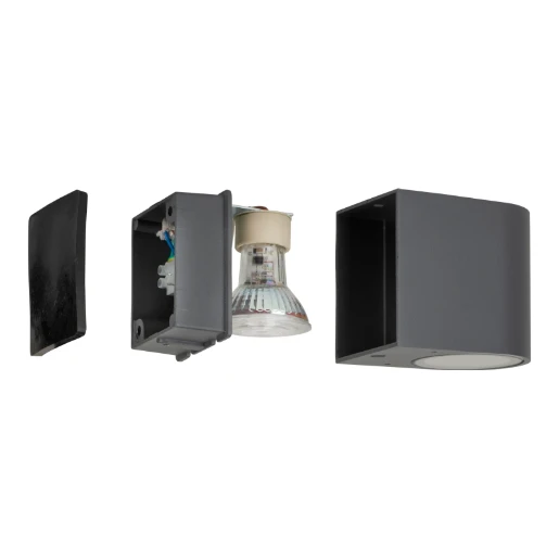 Bailey BaiLum GU10 buitenverlichting wandarmatuur d-vorm 81x68mm >80° - Schroefklem IP44 antraciet 145109