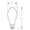 Philips Master SON Pia plus E27 hogedruk natriumdamplamp 1900K 6000lm opaal 72W Externe ontsteker vereist 8718291180401