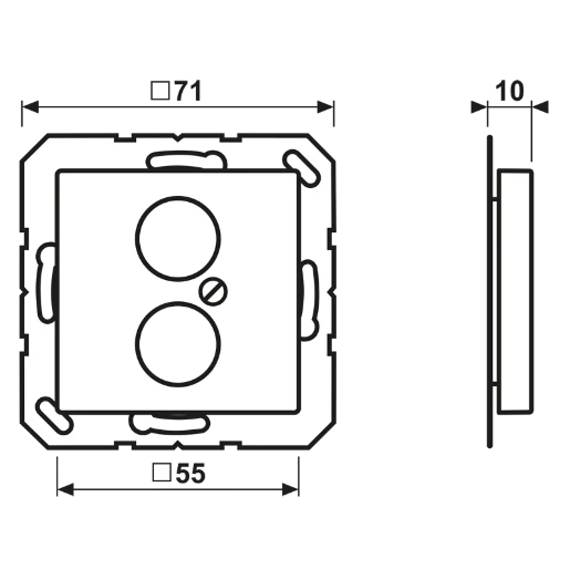 Jung AS range centraalplaat voor bnc a(s)500 Luidsprekeraansluiting 1 connector Zonder label wit A562
