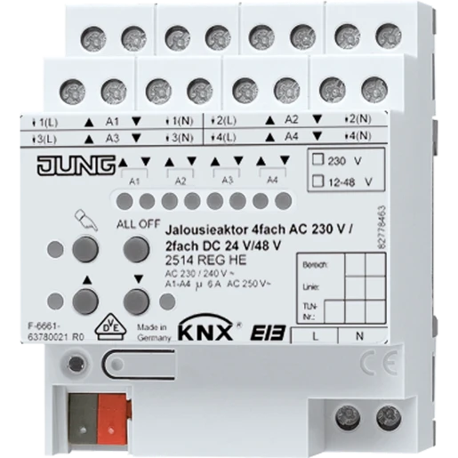 Jung KNX jaloezieactor 4x230VAC/2x24VDC