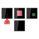 Jung LS range noodoproepset ls990 compleet set compleet 71x71mm zwart NRSLS0834SW