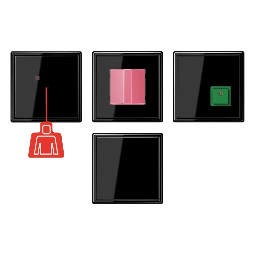 Jung LS range noodoproepset ls990 compleet set compleet 71x71mm zwart NRSLS0834SW