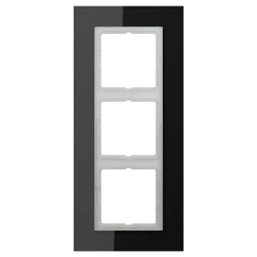 Jung LS range Afdekraam 3-voudig Horizontaal en verticaal Zwart RAL 9005 IP2X LSP983GLSW