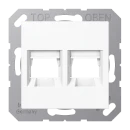 Jung AS/A range centraalplaat a(s)500 Modular-Jack 2 connectoren Zonder label wit A1569-2WEWW