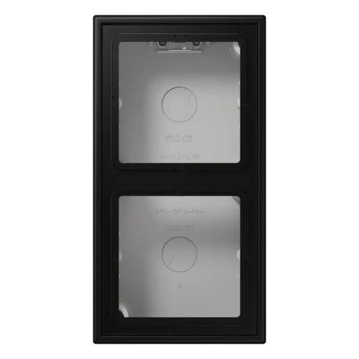 Jung LS range opbouwkap gesloten ls990 2-voudig zwart Horizontaal en verticaal LS582ASWM