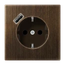 Jung LS range wandcontactdoos antiek inbouw 16A 250V RA KV Mat messing RAL 8014 IP20 ME1520-18AAT