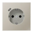 Jung LS range wandcontactdoos edelstaal inbouw 16A 250V RA KV Mat RVS RAL IP20 ES1520-18C