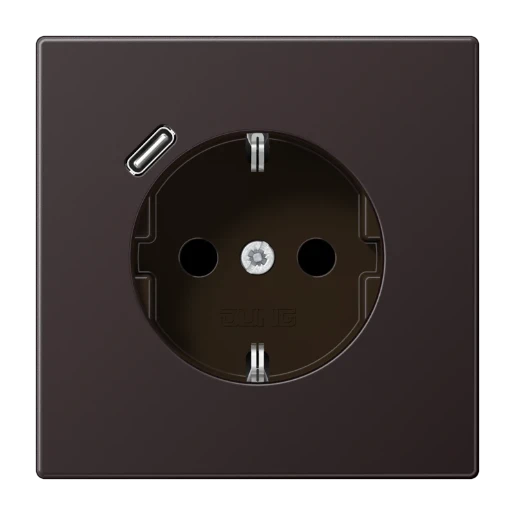 Jung LS range wandcontactdoos inbouw 16A 250V RA KV Mat aluminium RAL IP20 AL1520-18CD