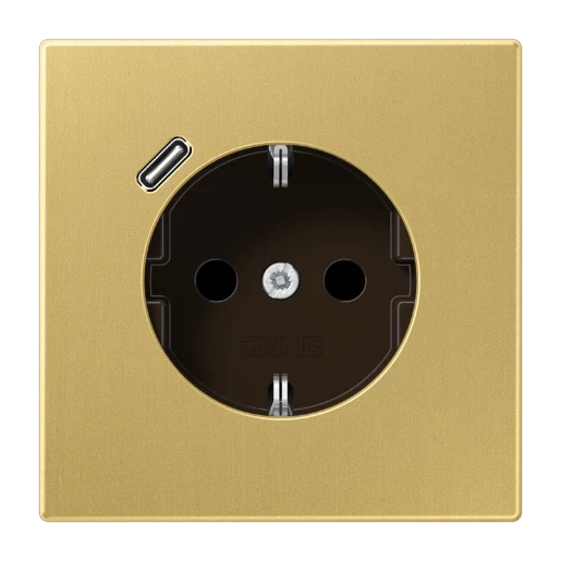 Jung LS range wandcontactdoos klassiek inbouw 16A 250V RA KV Mat messing RAL IP20 ME1520-18CC