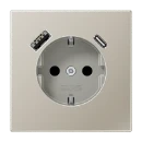 Jung LS range wandcontactdoos edelstaal inbouw 16A 250V RA KV Mat RVS RAL IP20 ES1520-15CA