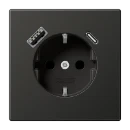 Jung LS range wandcontactdoos inbouw 16A 250V RA KV Mat antraciet RAL IP20 AL1520-15CAAN