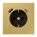 Jung LS range wandcontactdoos klassiek inbouw 16A 250V RA KV Mat messing RAL IP20 ME1520-15CAC