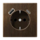 Jung LS range wandcontactdoos antiek inbouw 16A 250V RA KV Mat messing RAL 8014 IP20 ME1520-15CAAT