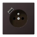 Jung LS range wandcontactdoos inbouw 16A 250V RA KV Mat aluminium RAL IP20 AL1520F-18AD