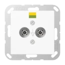 Jung AS/A range potentiaal aardingscontactdoos a(s)500 contactdoos 2-voudig inbouw Glanzend wit A565-2NWW