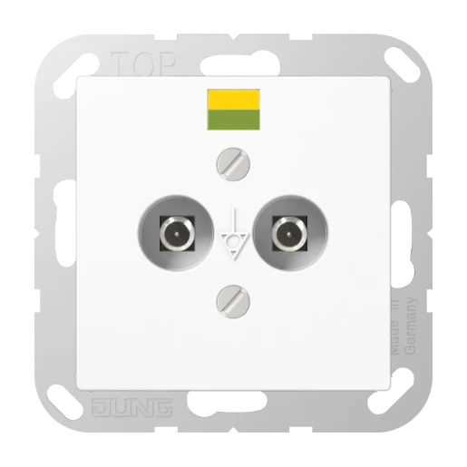 Jung AS/A range potentiaal aardingscontactdoos a(s)500 contactdoos 2-voudig inbouw Glanzend wit A565-2NWW