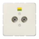 Jung CD range potentiaal aardingscontactdoos cd500 contactdoos 2-voudig inbouw Glanzend wit 565-2NUZ