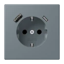 Jung LS range wandcontactdoos safety + LC4320h inbouw 16A 250V RA KV Mat RAL IP20 LC1520-15CA251