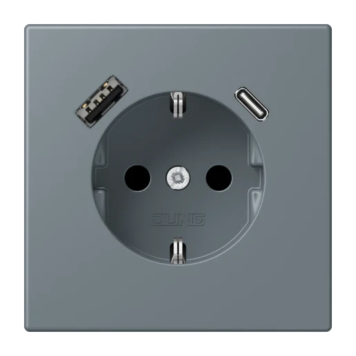 Jung LS range wandcontactdoos safety + LC4320h inbouw 16A 250V RA KV Mat RAL IP20 LC1520-15CA251