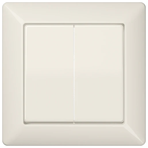 Jung AS range volle afdekplaat + schakelwippen en wissel as500 tweedelige wip wit RAL 1013 AS590-5