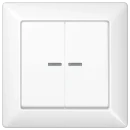 Jung AS range volle afdekplaat + schakelwippen voor en controle as500 tweedelige wip wit RAL 9016 AS590-5KO5WW