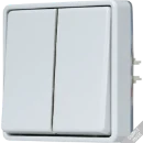 Jung WG 600 wipschakelaar zonder onderkast Wisselschakelaar opbouw 10AX grijs RAL 7035 IP44 608E