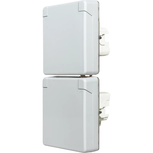 Jung WG 600 wandcontactdoos onderkast opbouw 16A 250V RA Glanzend grijs RAL 7035 IP44 622N