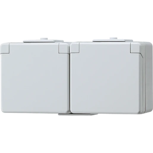 Jung WG 600 wandcontactdoos onderkast opbouw 16A 250V RA Glanzend grijs RAL 7035 IP44 622NW