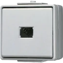 Jung WG 600 impulsdrukker met onderkast opbouw Wip Glanzend grijs RAL 7035 631W