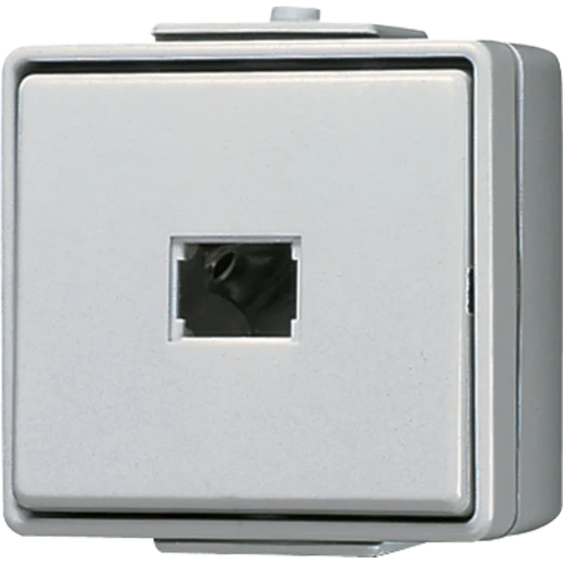 Jung WG 600 impulsdrukker met onderkast opbouw Wip Glanzend grijs RAL 7035 631W